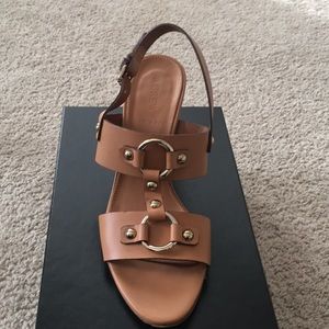 J. Crew Leather Metal detail sandals